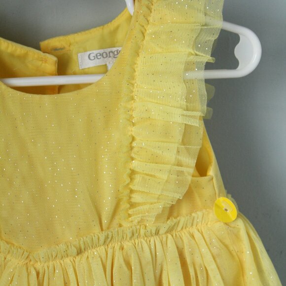 🍁5/$25🎃 George Size 18-24M Yellow Tulle Dress Sparkles - Picture 2 of 3